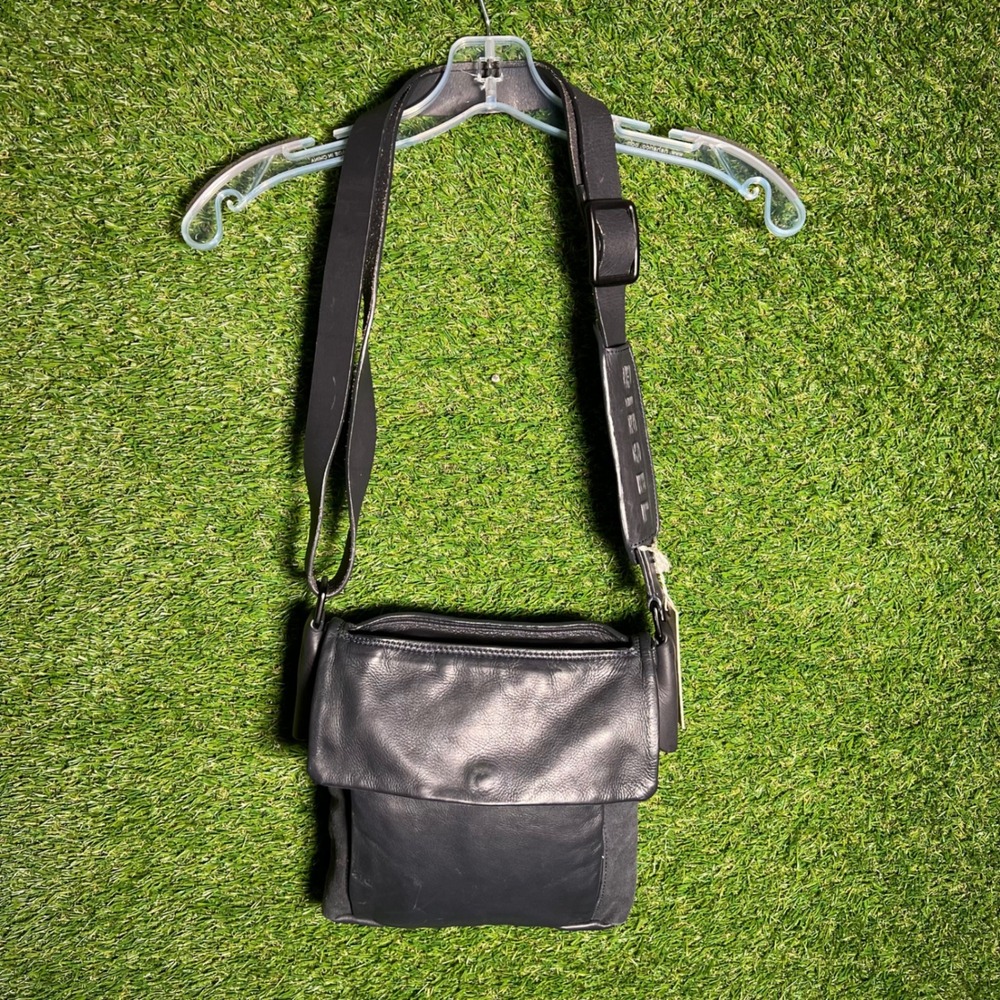 Diesel Suave Hard Core Blue Leather Canvas Messenger Crossbody Bag 00XA50PR421